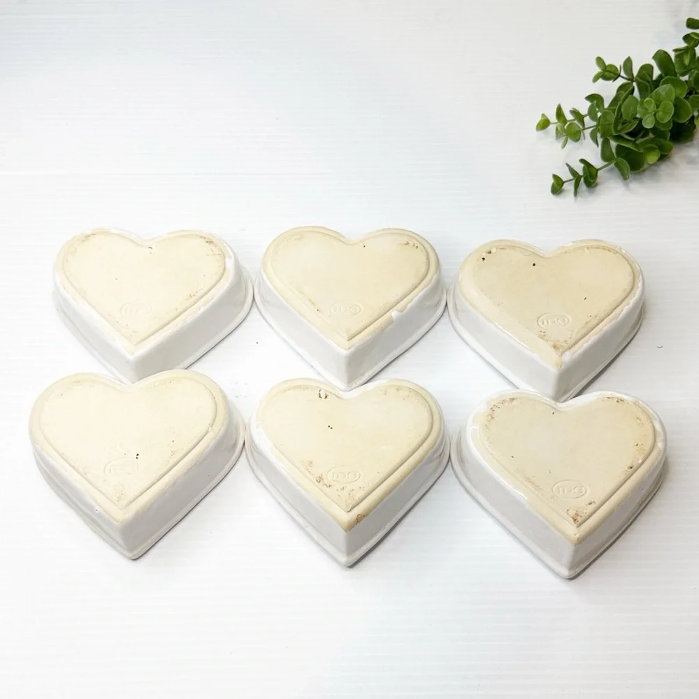 William Sonoma Heart-Shaped White Ceramic Ramekin Set